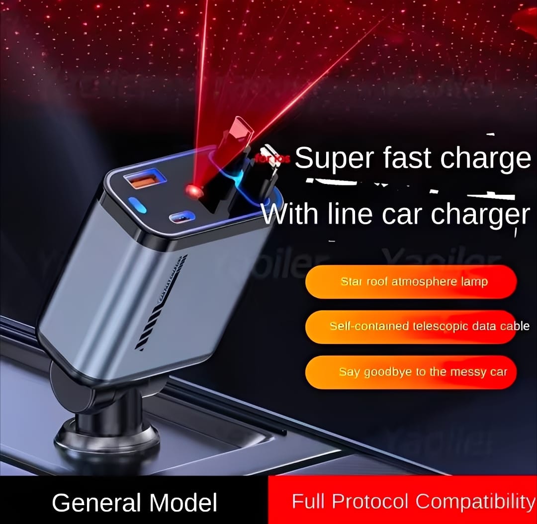 C6 4 In 1 Multi Functional Car Charger Fast Charging