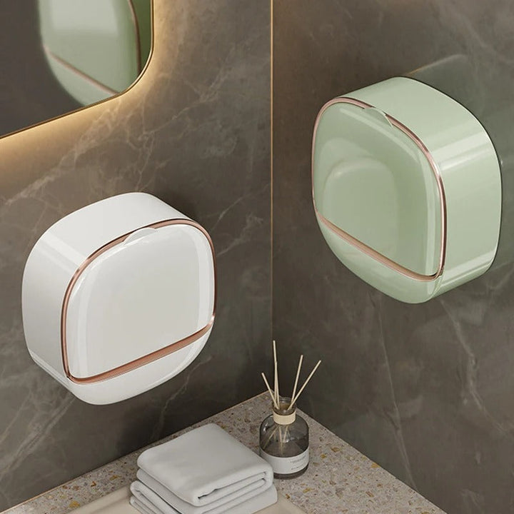 1PC Soap Box Wall Mounted Light Luxury Soap Holder Punch
