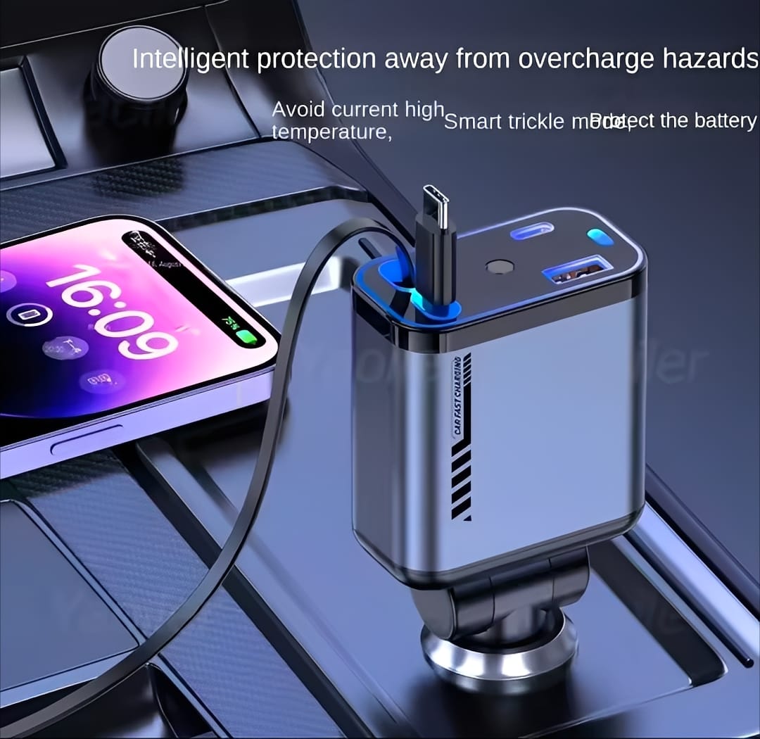 C6 4 In 1 Multi Functional Car Charger Fast Charging