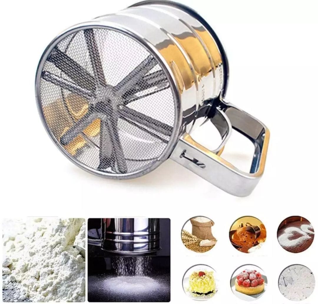 Flour Sifter Stainless Steel – Double Layer Fine Mesh Baking Sifter